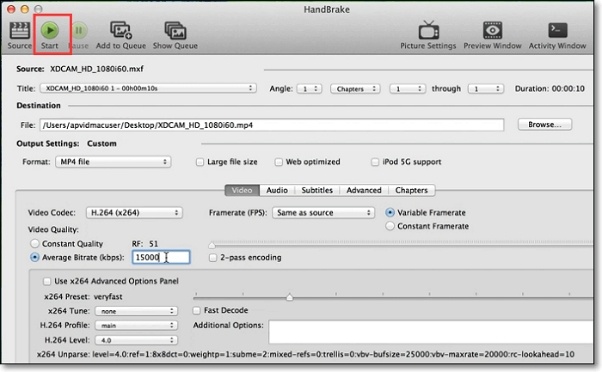 convert mxf to mp4 media encoder