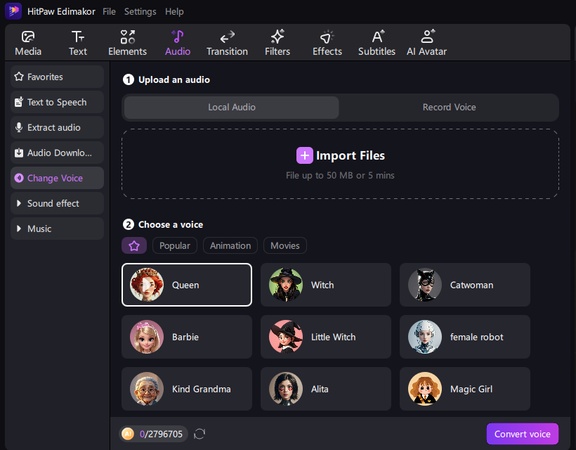 edimakor ai woman voice changer tool