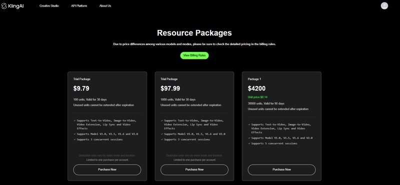 how to use kling ai api pricing plan