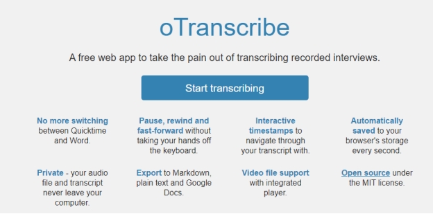 otranscribe website