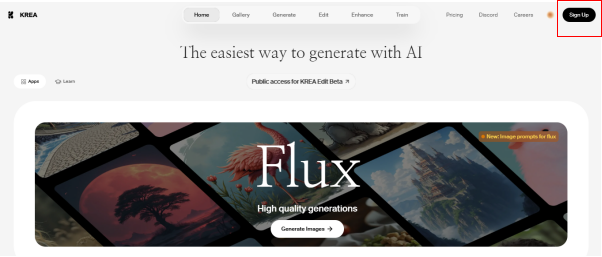 register for a krea ai account