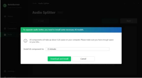 selecting the ai audio splitter