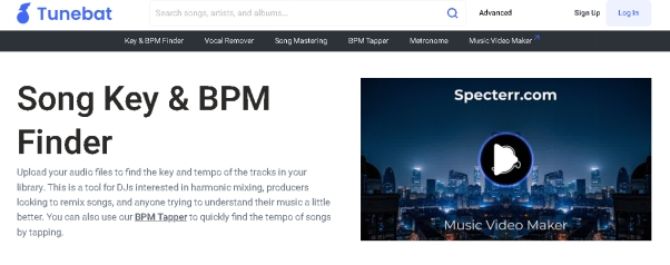 bpm 측정 도구-Tunebat