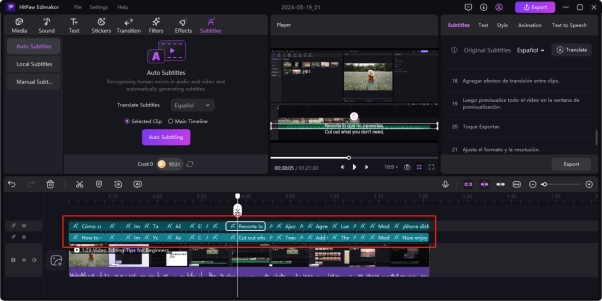 translate the downloaded videos in seconds