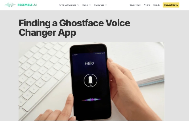 resemble ai 고스트 페이스 보이스 체인저