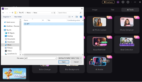 upload audio file record voice