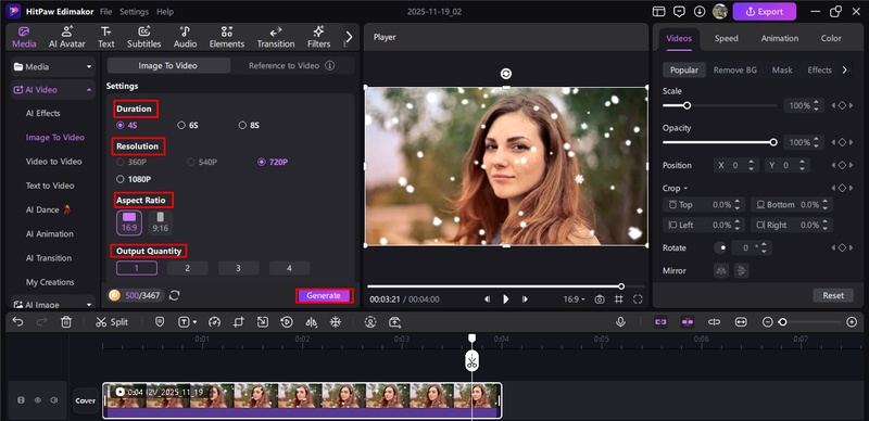 ai snow trend parameters