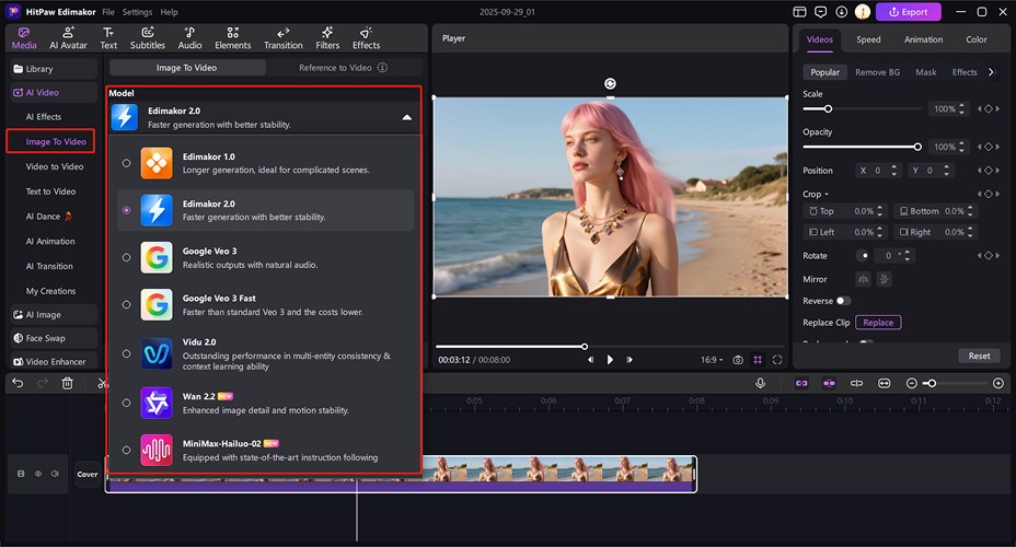 kling ai alternative text to video prompt