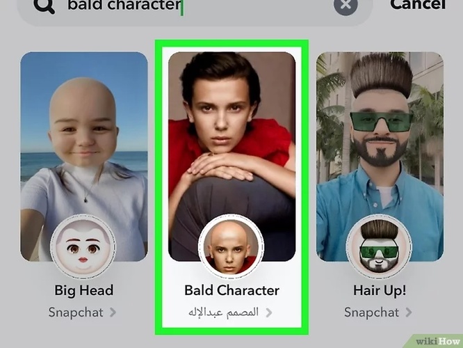 Snapchat 버즈컷 필터 사용