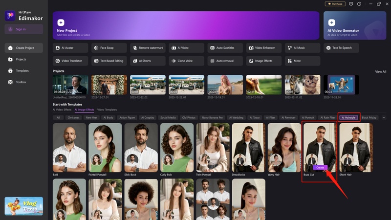 buzz cut filter free