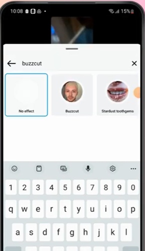 Instagram 버즈컷 필터 사용