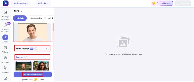 온라인에서 버즈컷 필터 사용하기 2