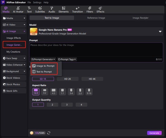 edimakor ai prompts generator for girl