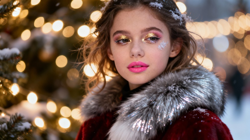 girls winter glam look