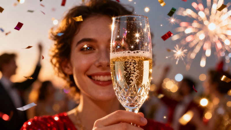 ai new year photo prompts champagne toast moment