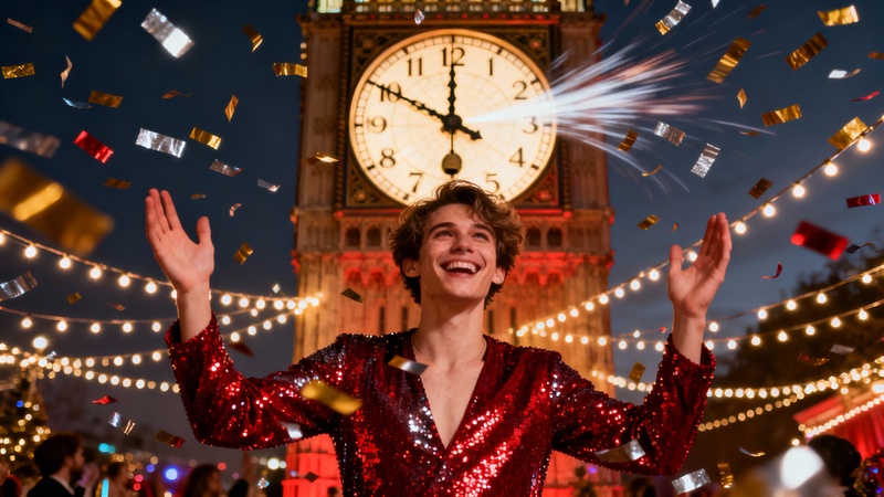 ai new year photo prompts countdown party scene