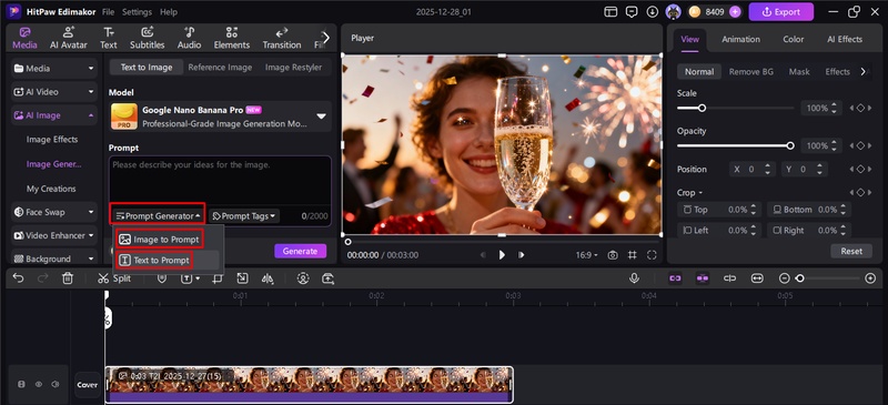 new year 2025 ai image prompts