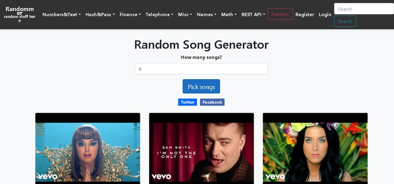 random song generator-randommer.io
