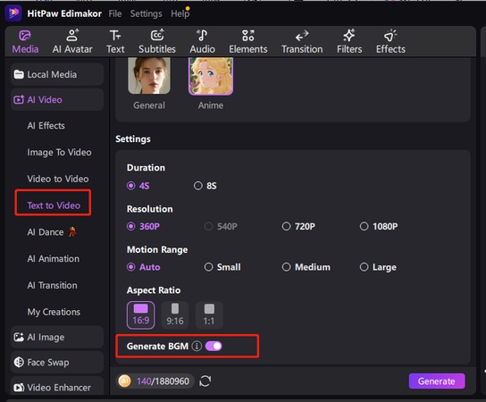 add music and effects to ai girl dance