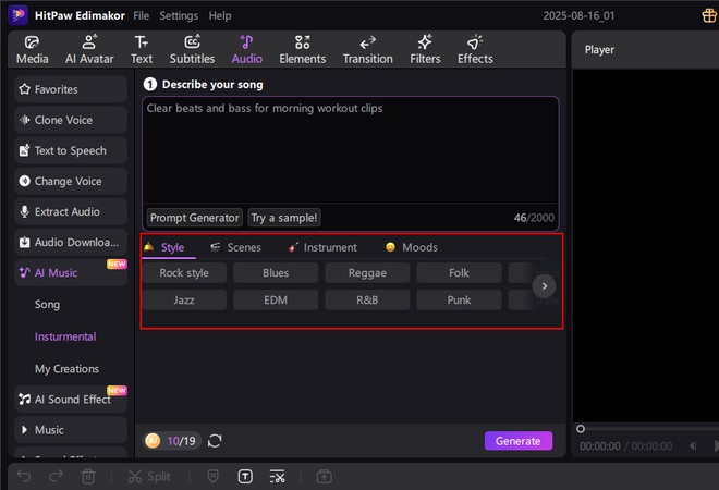 adjust the melody settings