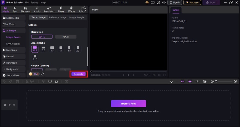 click generate