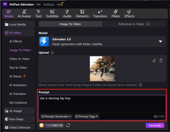 Convert AI girl dance to video