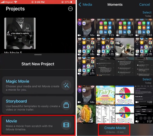 create a new movie