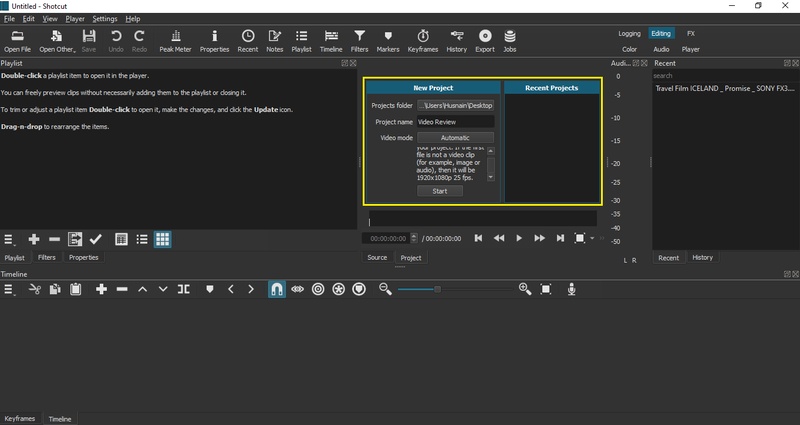 create a new project