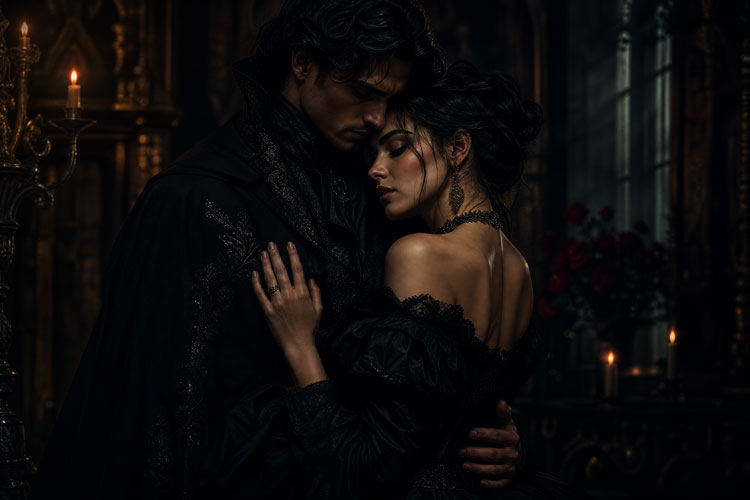 dark romantic couple prompt