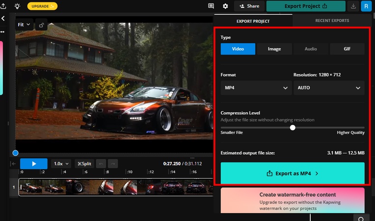 export project settings