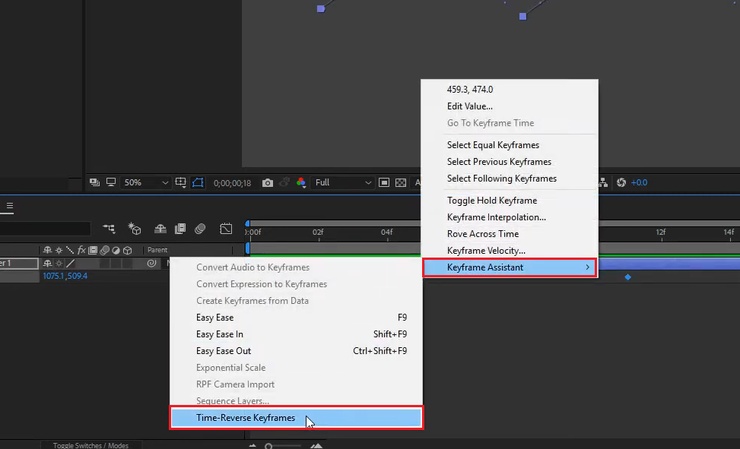 go to time-reverse keyframes