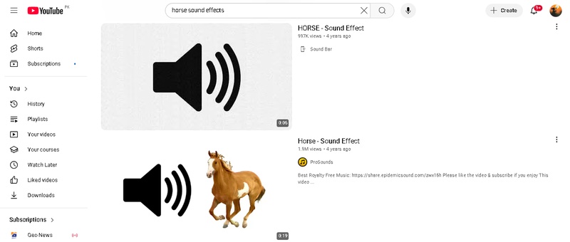 horse sound effects youtube