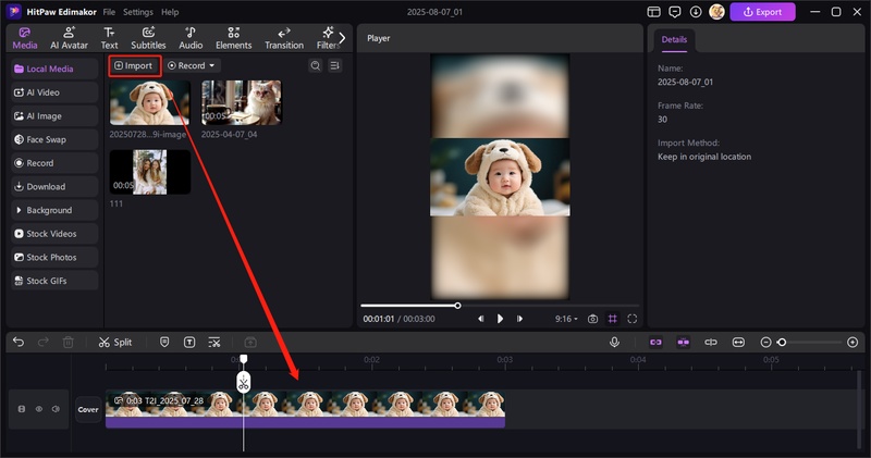 how to make a reel with photos on edimakor