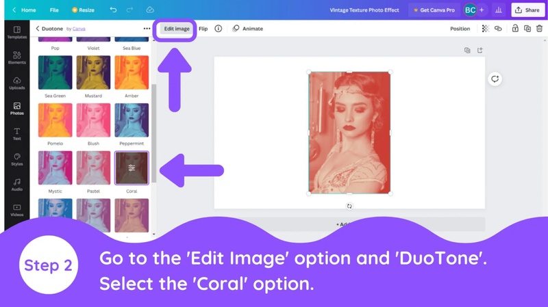 how to make photos look vintage in canva