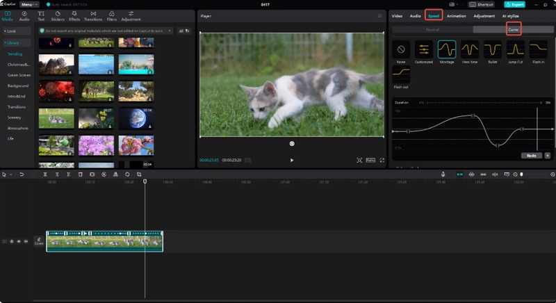 how to speed up a video on capcut computer