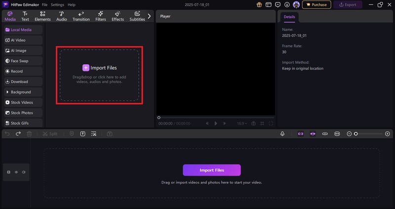 import your video file