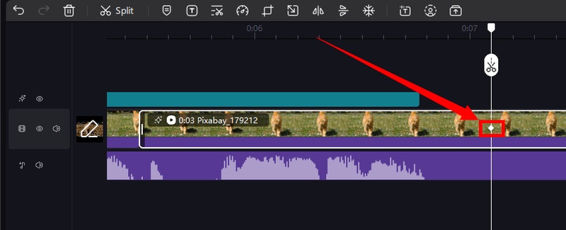 keyframe added to clip