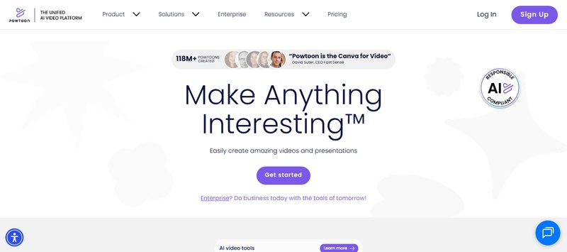 powtoon website interface