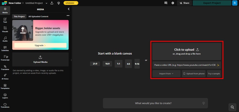 press on click to upload