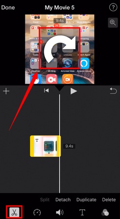 rotate clip in imovie for ios