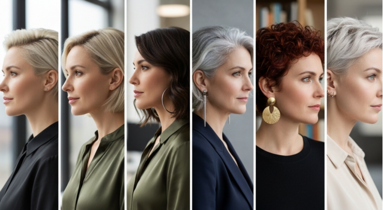 short hairstyles for women behind ears