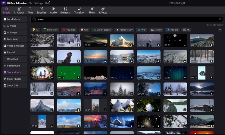 snowfall video overlay