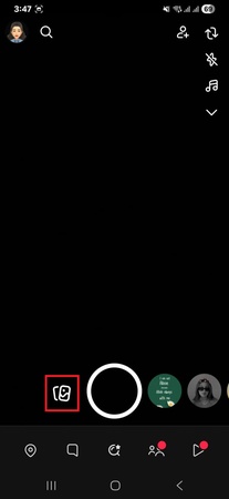 tap on the memories icon