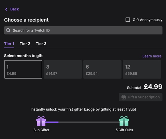 twitch gifted subs chargeback