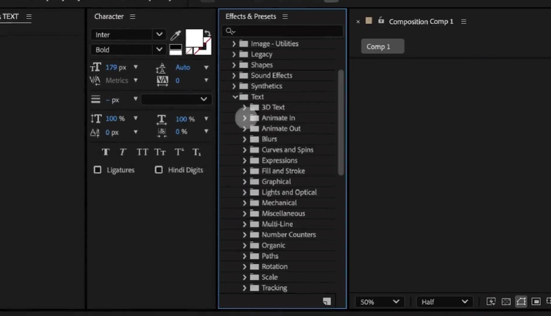 use presets to animate text