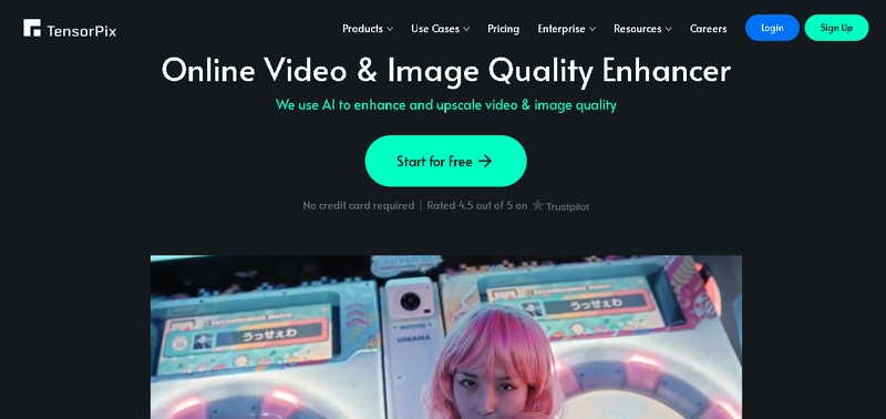 mejorador de video online tensorpix ai