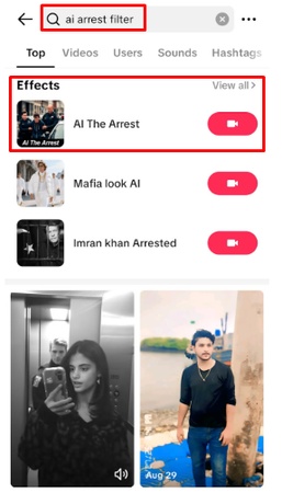 ai arrest filter on tiktok