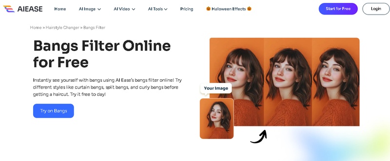 ai ease ai bangs filter