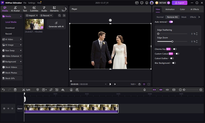 ai wedding photo background removal