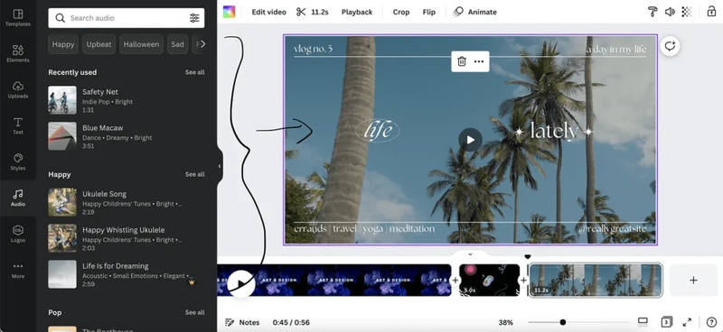 canva video editor captions